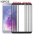 For Samsung Galaxy J4+ / J6+ / J610  10pcs Front Screen Outer Glass Lens (Black)