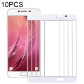 For Samsung Galaxy C7 10pcs Front Screen Outer Glass Lens (White)