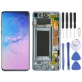 Original Super AMOLED LCD Screen for Galaxy S10 4G Digitizer Full Assembly with Frame (Blue)