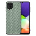 For Samsung Galaxy A22 4G Carbon Fiber Texture Leather Back Cover Phone Case(Green)