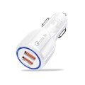 Qc3.0 Dual USB 6A Vehicle Fast Charger / Mobile Phone Tablet Fast Charging(White)