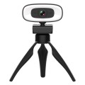 C10 2K HD Without Distortion 360 Degrees Rotate Three-speed Fill Light USB Free Drive Webcams, Built