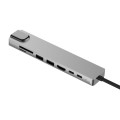 Aluminum Alloy 8 in 1 Multi HD USB 3.0 USB-C Hub Adapter Charging SD PD and TF RJ45 Card Reader Adap