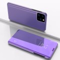 For Xiaomi Mi 11 Lite Plated Mirror Horizontal Flip Leather Case with Holder(Purple Blue)