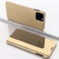 For Xiaomi Mi 11 Lite Plated Mirror Horizontal Flip Leather Case with Holder(Gold)