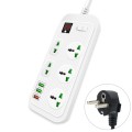 T17 3000W High-power 24-hour Smart Timing Socket QC3.0 USB Fast Charging Power Strip Socket, Cable L