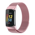 Milano Magnetic Metal Watch Band for Fitbit Charge 5(Rose Pink)