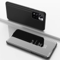 For Xiaomi Redmi Note 11 Pro Plated Mirror Kickstand Flip Leather Phone Case (Black)