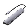 UC902 7-in-1 Multi-function HDMI+SD/TF+USB x 2+Type-C+PD to USB-C / Type-C Aluminum Alloy HUB
