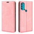 For Motorola Moto G71 5G Retro-skin Magnetic Suction Leather Phone Case(Pink)