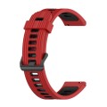 For Garmin Venu 2 Plus 20mm Striped Mixed-Color Silicone Watch Band(Red+Black)