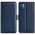 For Nokia G11/G21 Dual-side Magnetic Buckle Leather Phone Case(Dark Blue)