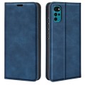For Motorola Moto G22 4G Retro-skin Magnetic Suction Leather Phone Case(Dark Blue)