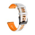 For Garmin Move Sport 20mm Mixed-color Silicone Watch Band(White+Orange)