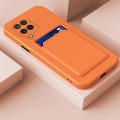 For Samsung Galaxy A22 4G Skin Feel Card TPU Contrast Color Button Phone Case(Orange)