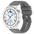For Huawei Watch GT 3 Pro 43mm 20mm Protruding Head Silver Buckle Silicone Watch Band(Gray)
