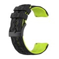 For Suunto 7 24mm Mixed-Color Silicone Watch Band(Black+Green)