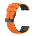 For Suunto 9 Baro 24mm Mixed-Color Silicone Watch Band(Orange+Black)