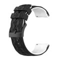 For Suunto 9 Baro 24mm Mixed-Color Silicone Watch Band(Black+White)