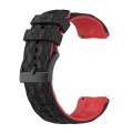 For Suunto 9 Baro 24mm Mixed-Color Silicone Watch Band(Black+Red)