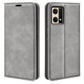 For OPPO Reno7 4G / F21 Pro 4G Retro-skin Magnetic Suction Leather Phone Case(Grey)