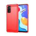 For Xiaomi Redmi Note 11 4G Global / Note 11S 4G MOFI Gentleness Brushed Carbon Fiber TPU Case(Red)