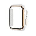 Electroplating Two-color PC+Tempered Film Watch Case For Apple Watch Series 3/2/1 42mm(White+Rose Go