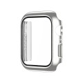 Electroplating Monochrome PC+Tempered Film Watch Case For Apple Watch Series 9 / 8 / 7 45mm(Silver)