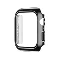 Electroplating Monochrome PC+Tempered Film Watch Case For Apple Watch Series 6/5/4/SE 44mm(Black)