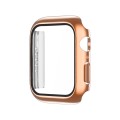 Electroplating Monochrome PC+Tempered Film Watch Case For Apple Watch Series 6/5/4/SE 44mm(Rose Gold