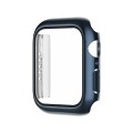 Electroplating Monochrome PC+Tempered Film Watch Case For Apple Watch Series 6/5/4/SE 40mm(Blue)