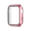 Electroplating Monochrome PC+Tempered Film Watch Case For Apple Watch Series 6/5/4/SE 40mm(Pink)