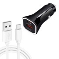 TE-P22 38W PD USB-C / Type-C + QC3. 0 USB Car Charger with 1m USB to USB-C / Type-C Data Cable(Black