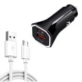 TE-P22 38W PD USB-C / Type-C + QC3. 0 USB Car Charger with 1m USB to Micro USB Data Cable(Black)