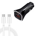 TE-P22 38W PD USB-C / Type-C + QC3. 0 USB Car Charger with 1m USB-C / Type-C to USB-C / Type-C Data