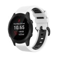 For Garmin Forerunner 945 22mm Silicone Sports Two-Color Watch Band(White+Black)