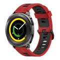 For Samsung Gear Sport 20mm Vertical Pattern Two-Color Silicone Watch Band(Red+Black)