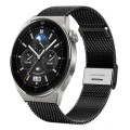 For Huawei Watch GT 3 Pro 46mm 22mm Milan Steel Mesh Double Buckle Watch Band(Black)