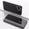 For Samsung Galaxy M33 5G Plated Mirror Horizontal Flip Leather Case with Holder(Black)