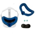 JD-391215 Suitable for Oculus Quest2 Generation VR Eye Mask Silicone Cover + Lens Cover Set(Navy blu