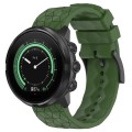 For Suunto 9 Baro 24mm Football Pattern Silicone Solid Color Watch Band(Amy Green)