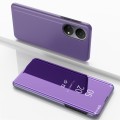 For Honor X7 2022 / X7 Play / Huawei Enjoy 30 Plus Plated Mirror Horizontal Flip Leather Case(Purple