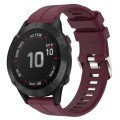 For Garmin Fenix 6 GPS 22mm Solid Color Silicone Watch Band(Burgundy)