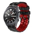 For Huawei Watch 3 22mm Football Pattern Two-Color Silicone Strap(Black+Red)