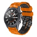 For Samsung Gear S3 Frontier 22mm Football Pattern Two-Color Silicone Strap(Orange+Black)