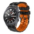 For Samsung Gear S3 Frontier 22mm Football Pattern Two-Color Silicone Strap(Black+Orange)