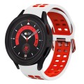 For Samsung Galaxy Watch 5  40mm 20mm Breathable Two-Color Silicone Watch Band(White+Red)
