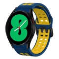 For Samsung Galaxy Watch 4 44mm 20mm Breathable Two-Color Silicone Watch Band(Midnight Blue+Yellow)