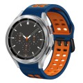 For Samsung Galaxy Watch 4 Classic 46mm 20mm Breathable Two-Color Silicone Watch Band(Midnight Blue+