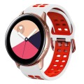For Galaxy Watch Active 2 20mm Breathable Two-Color Silicone Watch Band(White+Red)